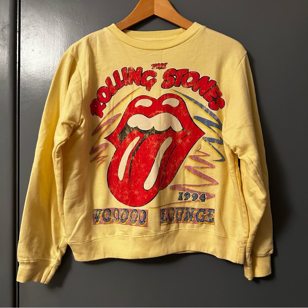 Pale Yellow Rolling Stones Graphic Sweatshirt